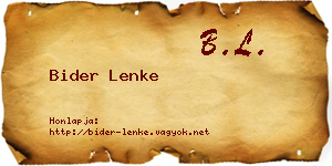Bider Lenke névjegykártya